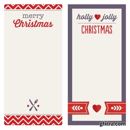 Collection Christmas menu flyer banner food restaurant New Year holiday 25 EPS