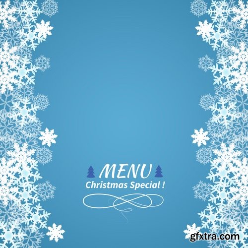 Collection Christmas menu flyer banner food restaurant New Year holiday 25 EPS