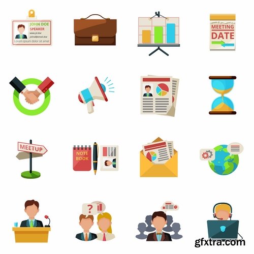 Collection of businessman people man woman icon infographics team understanding 25 EPS