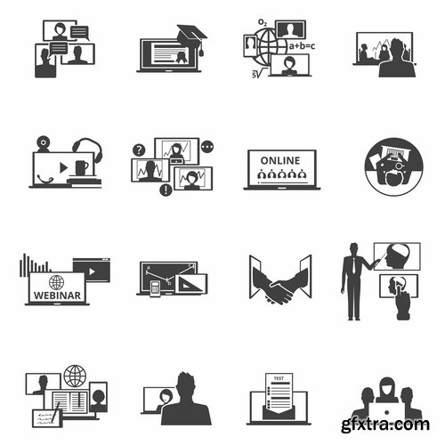 Collection of businessman people man woman icon infographics team understanding 25 EPS