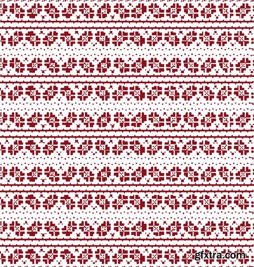 Collection of ethnic national ornament Nordic geometric swatch background vector 25 EPS