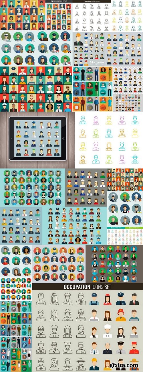 Professions Vector Flat Icons