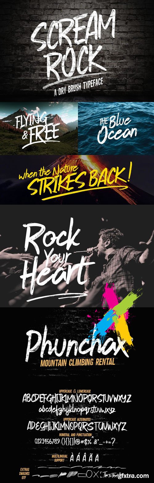 CM Screamrock Typeface + Extras 1080408