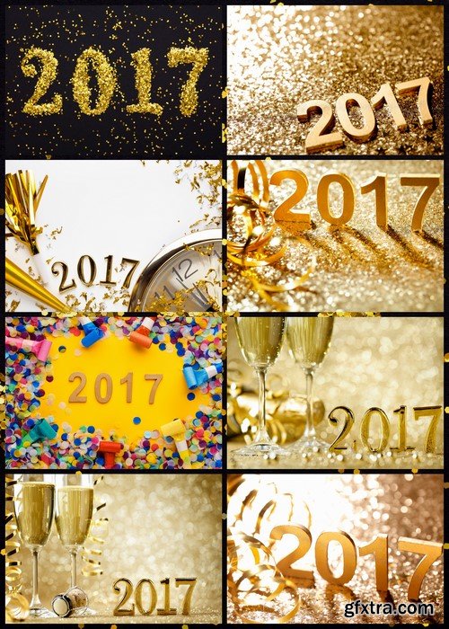 New year decoration background 2017 8X JPEG