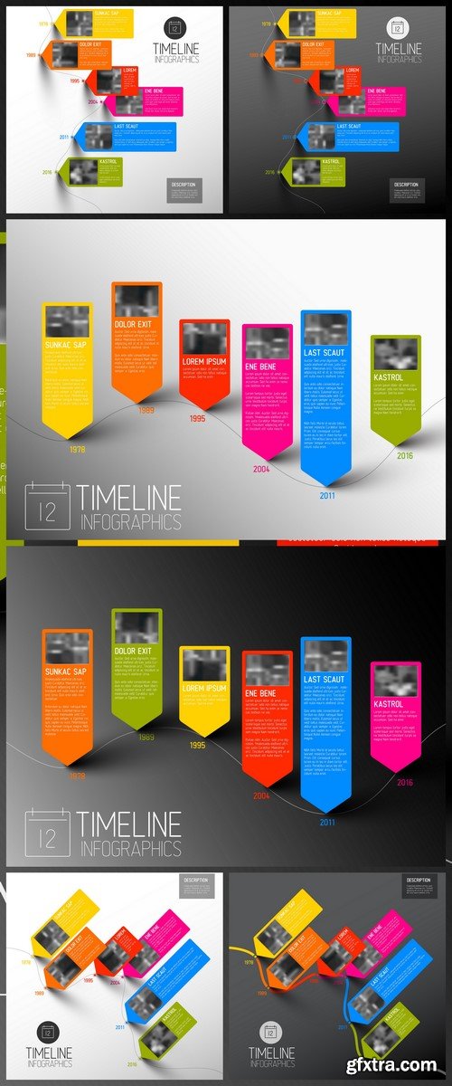 Vector colorful Infographic 6X EPS