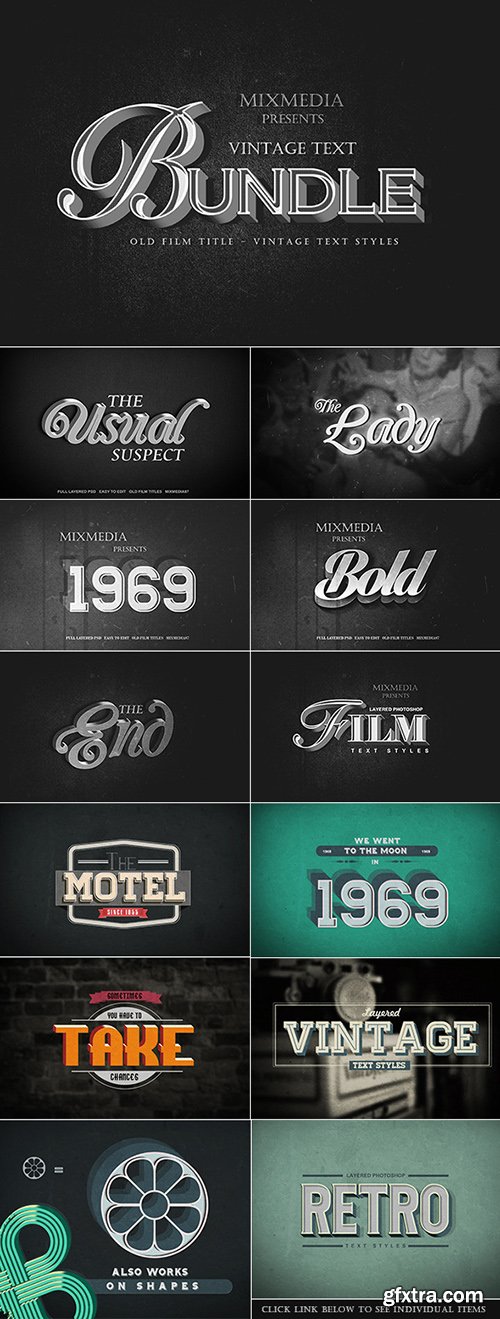 GraphicRiver Vintage Text Bundle 10956930