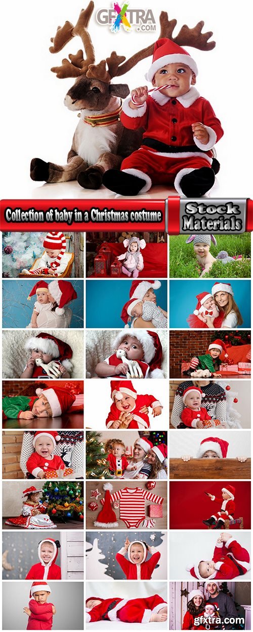 Collection of baby in a Christmas costume New Year celebration 25 HQ Jpeg