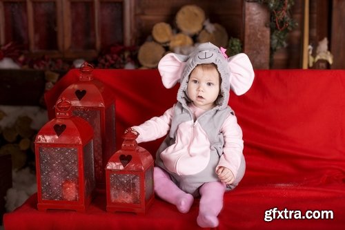 Collection of baby in a Christmas costume New Year celebration 25 HQ Jpeg