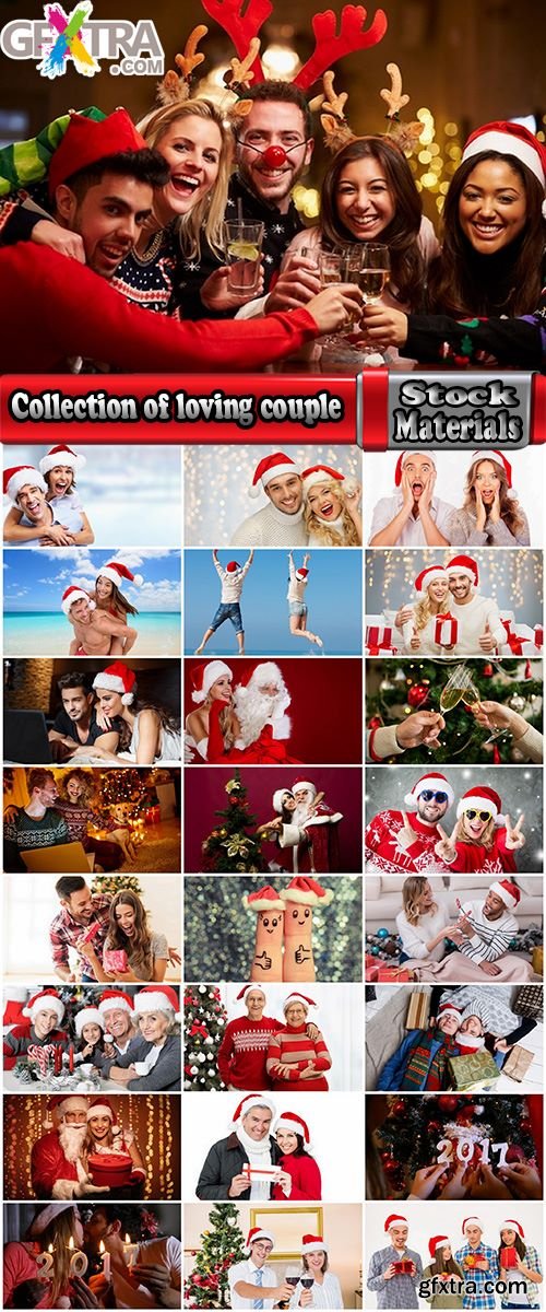 Collection of loving couple in a Christmas costume New Year family holiday 25 HQ Jpeg