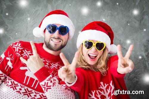 Collection of loving couple in a Christmas costume New Year family holiday 25 HQ Jpeg