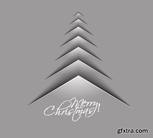 Christmas Tree Collection Tree logo flyer banner card christmas new year bekgraund 2-25 EPS