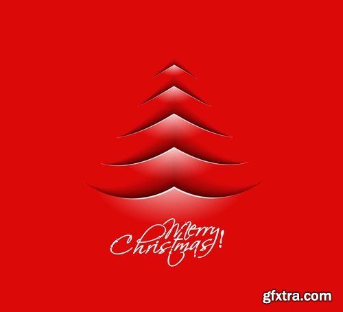 Christmas Tree Collection Tree logo flyer banner card christmas new year bekgraund 2-25 EPS