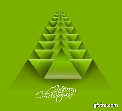 Christmas Tree Collection Tree logo flyer banner card christmas new year bekgraund 2-25 EPS