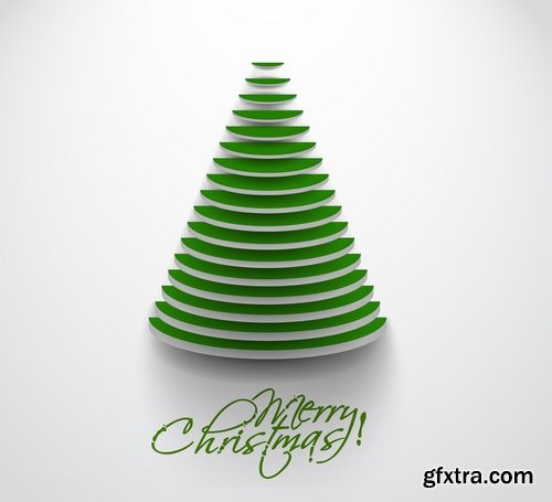 Christmas Tree Collection Tree logo flyer banner card christmas new year bekgraund 2-25 EPS