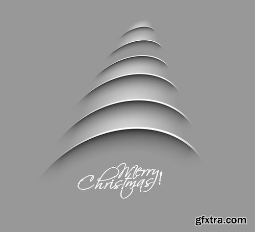 Christmas Tree Collection Tree logo flyer banner card christmas new year bekgraund 2-25 EPS