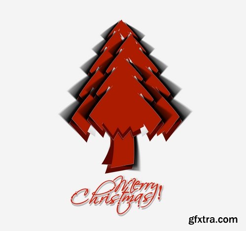 Christmas Tree Collection Tree logo flyer banner card christmas new year bekgraund 2-25 EPS