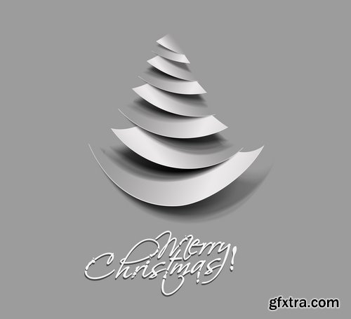 Christmas Tree Collection Tree logo flyer banner card christmas new year bekgraund 2-25 EPS