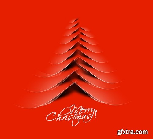 Christmas Tree Collection Tree logo flyer banner card christmas new year bekgraund 2-25 EPS