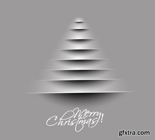 Christmas Tree Collection Tree logo flyer banner card christmas new year bekgraund 2-25 EPS