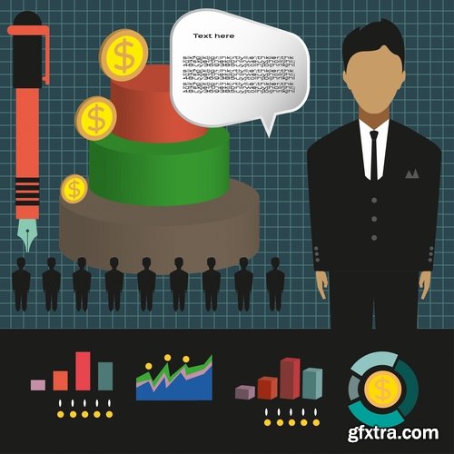 Collection of business infographics template is an example of a web site is a step by step calculation 8-25 EPS