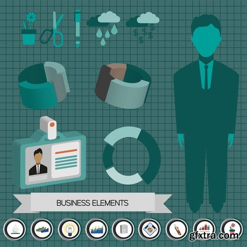 Collection of business infographics template is an example of a web site is a step by step calculation 8-25 EPS