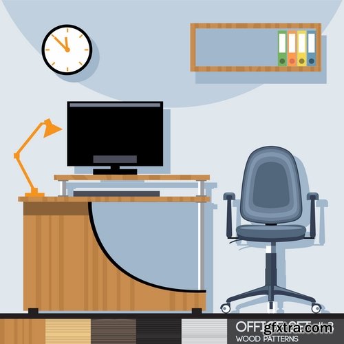 Collection interior flat infographics Icon chair table bed chair vector image 25 EPS