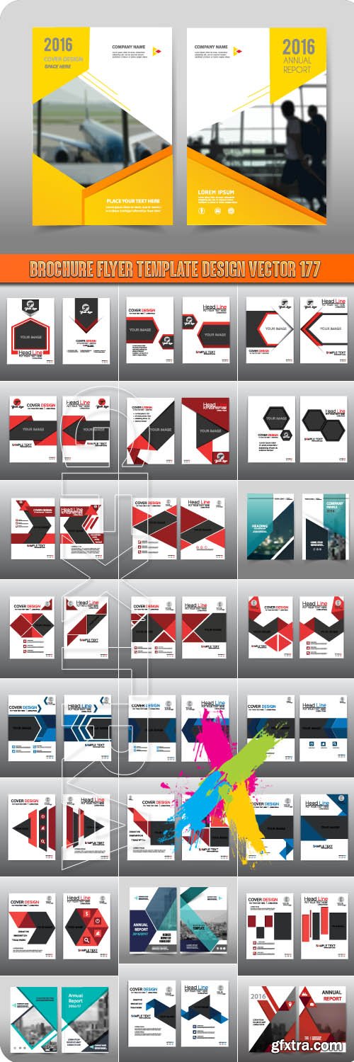 Brochure flyer template design vector 177