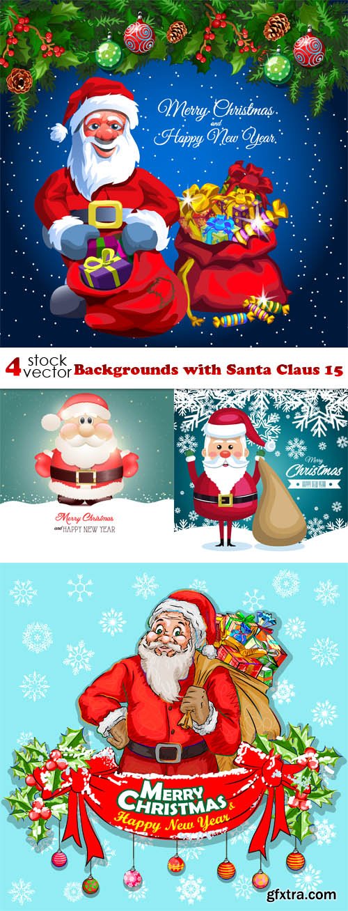 Vectors - Backgrounds with Santa Claus 15