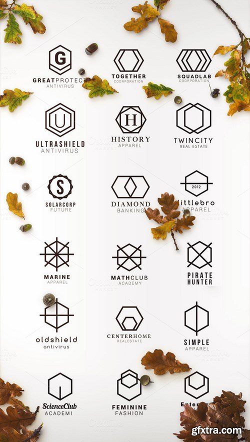 CM - 150+ Minimal Hexagon Logo Templates 1084028