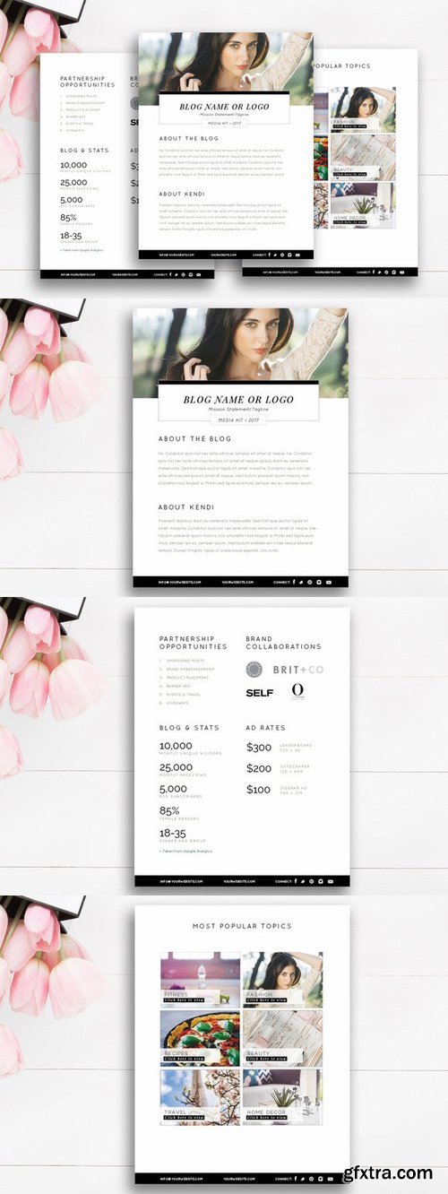 CM - Blogger Media Kit Template | 3 Pages 1077711