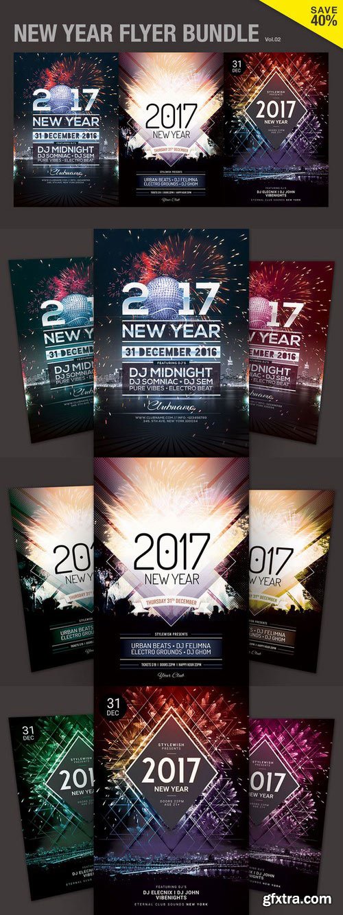 CM - New Year Flyer Bundle Vol.02 1071255