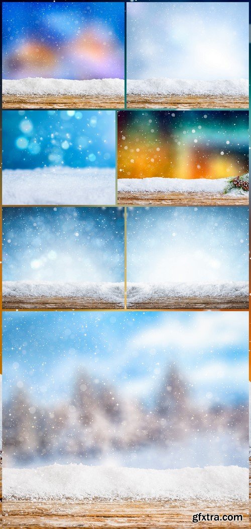 Christmas snow background 7X JPEG