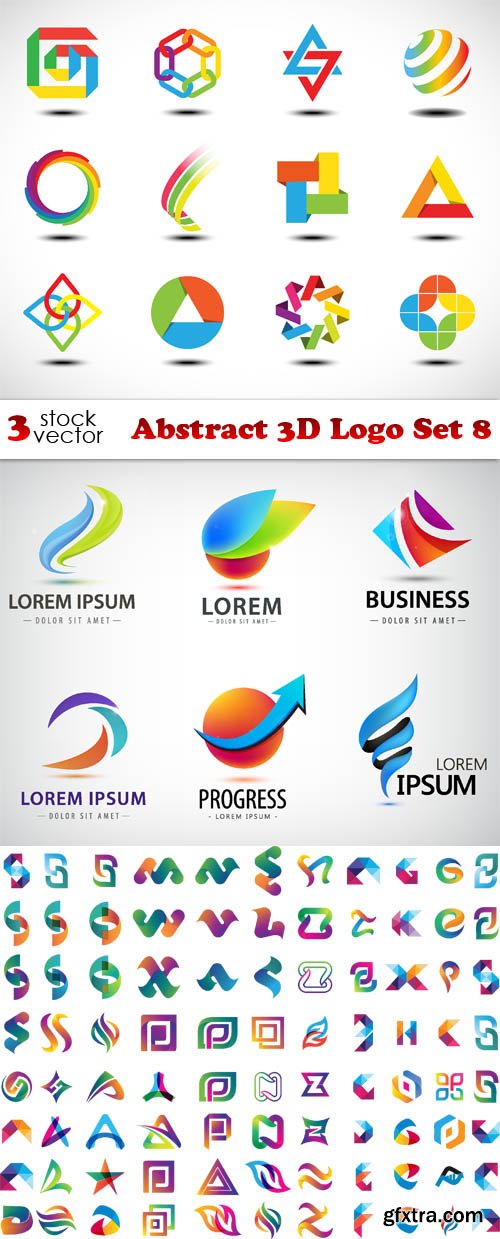 Vectors - Abstract 3D Logo Set 8