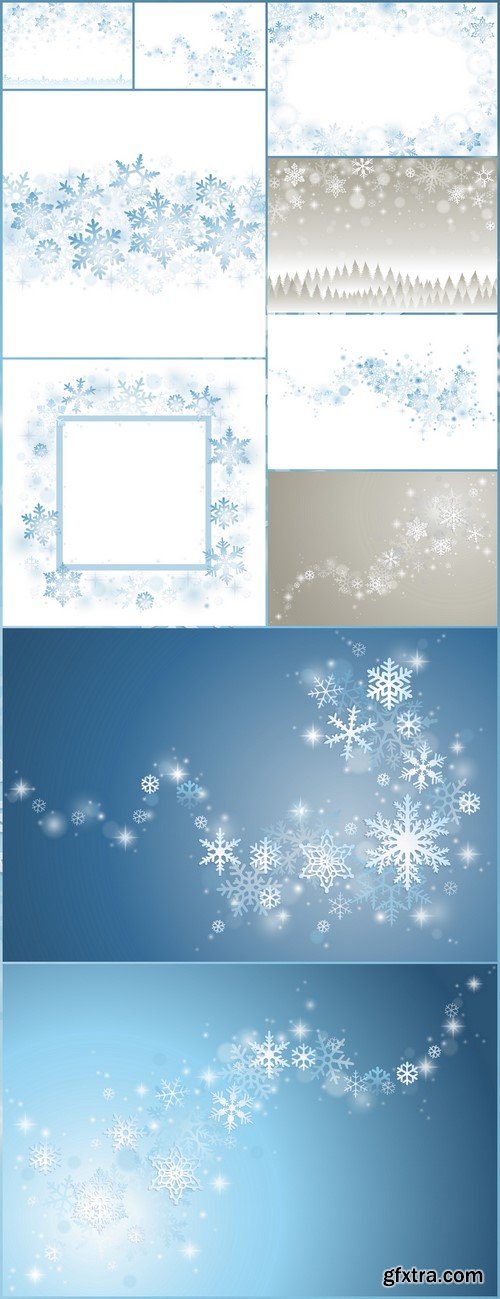 Snowflakes winter background 10X EPS