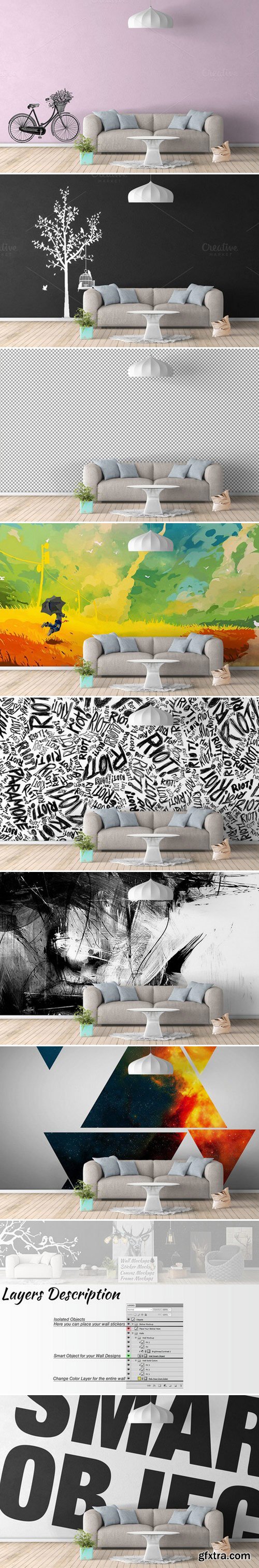 CM - Wall Mockup - Sticker Mockup Vol 39 992260