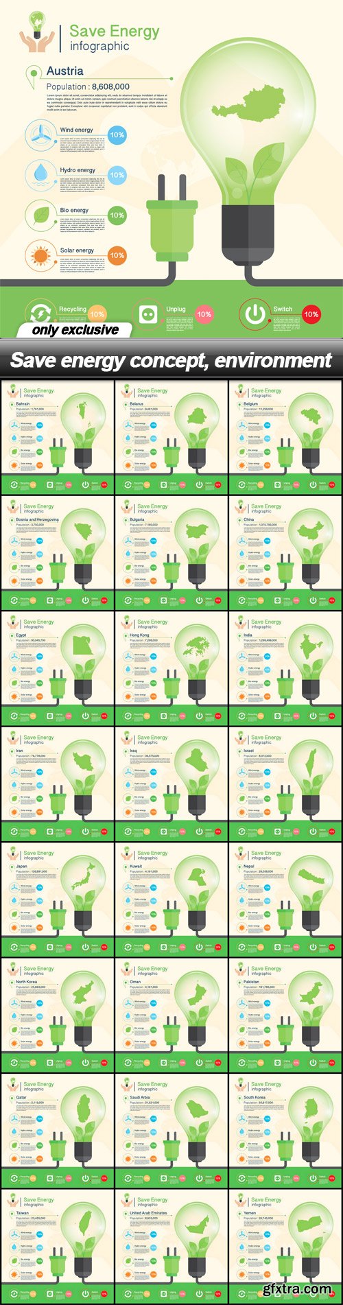 Save energy concept, environment - 25 EPS