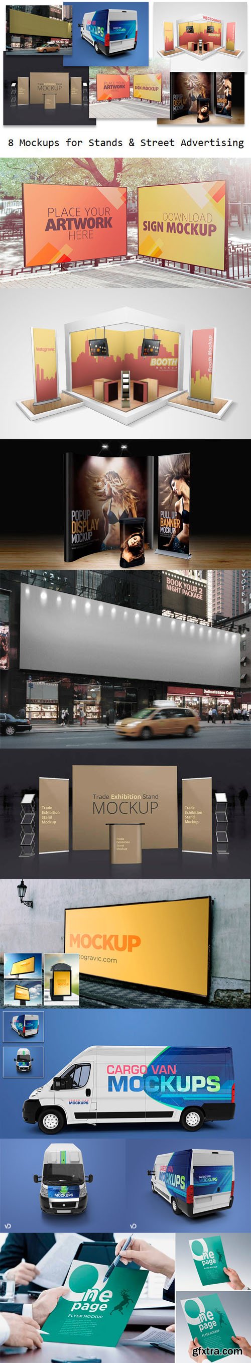 8 Mockups for Stands & Street Advertising