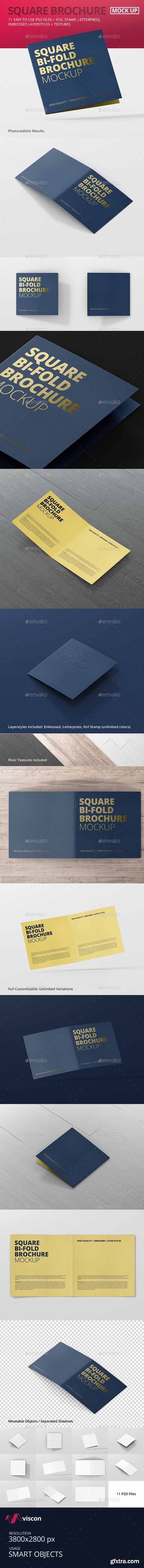GR - Square Bi-Fold Brochure Mock-Up 13876728