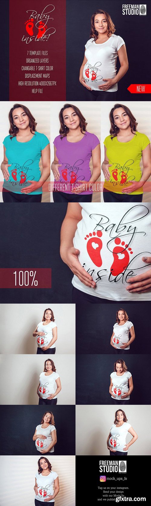 CM - Pregnant Woman T-Shirt Mock-Up 989895