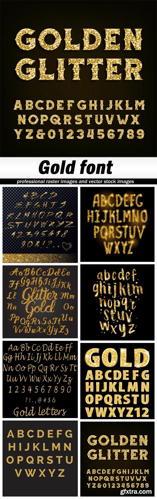 Gold font - 8 EPS