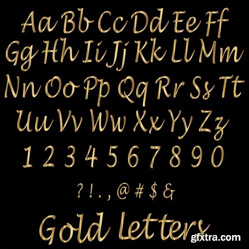 Gold font - 8 EPS