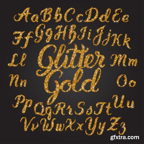 Gold font - 8 EPS