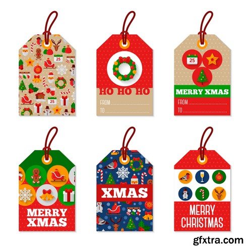 Merry Christmas gift tags - 6 EPS