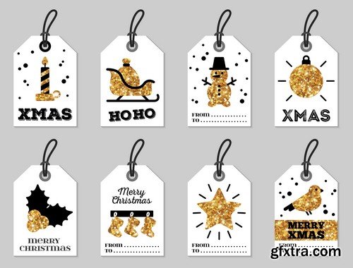 Merry Christmas gift tags - 6 EPS