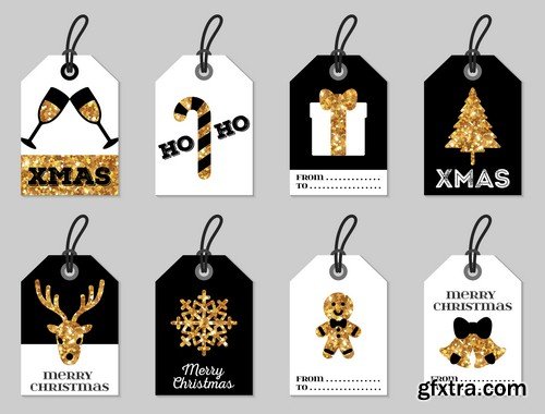 Merry Christmas gift tags - 6 EPS