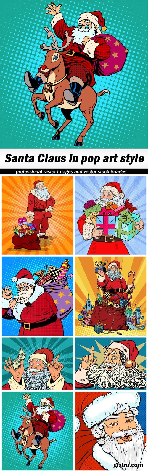 Santa Claus in pop art style - 8 EPS