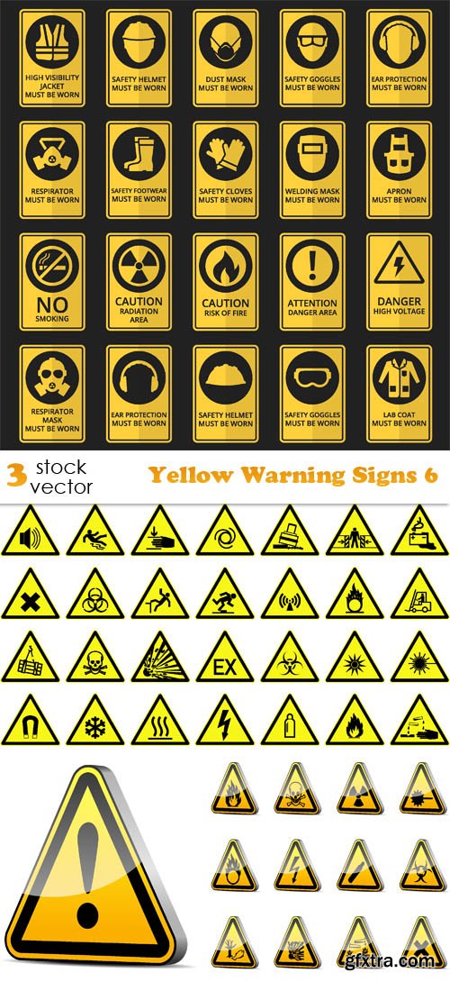 Vectors - Yellow Warning Signs 6