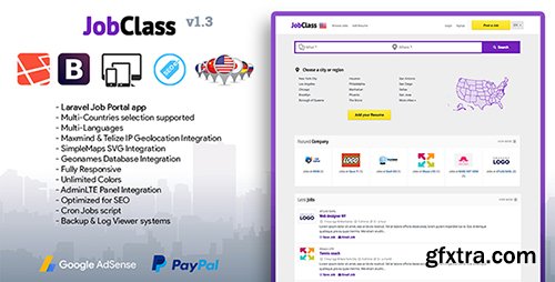 CodeCanyon - JobClass v1.3 - Geolocalized Job Portal Script - 18776089