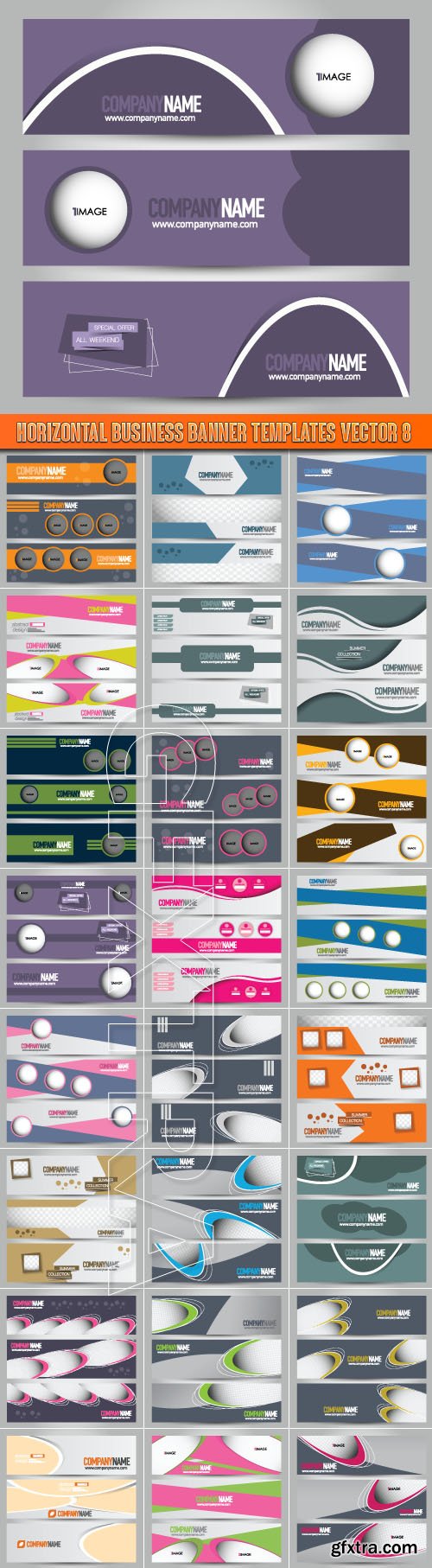 Horizontal business banner templates vector 8