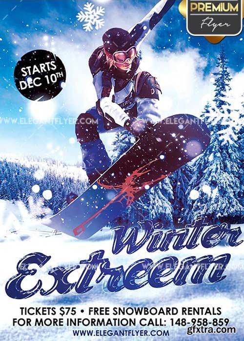 Winter Extreem V3 Flyer PSD Template + Facebook Cover